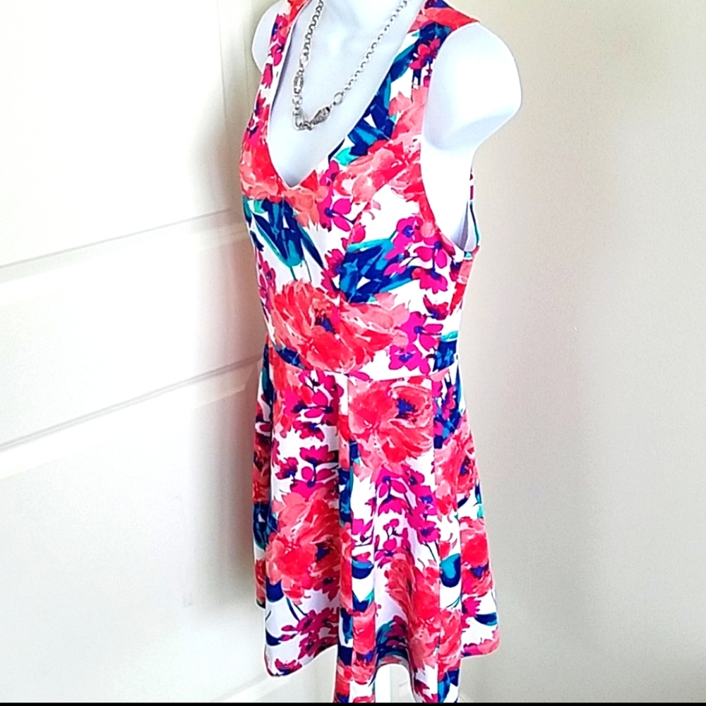 Charlotte Russe Watercolor Skater Dress Size M